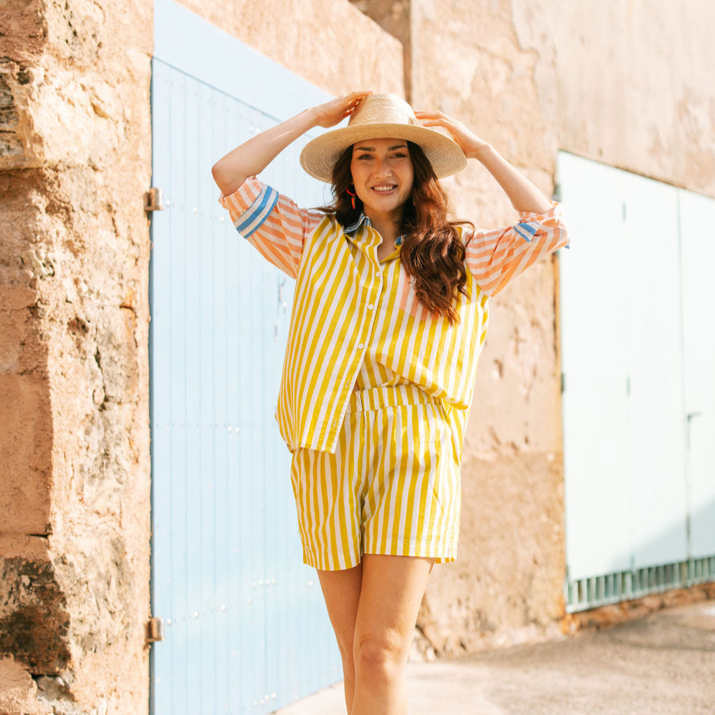 Daydreamer Color Burst Bermuda Button Down