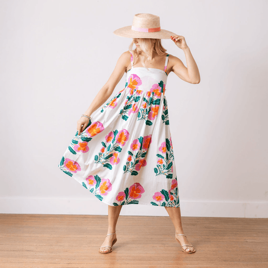 Reef Dress in Pink Flower Print